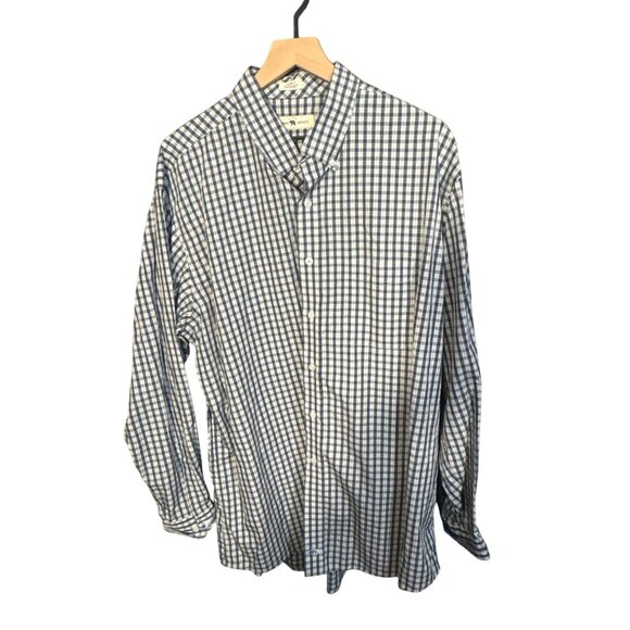 Onward Reserve Mens Blue & White Plaid Button-Down Shirt Classic Fit XL - Picture 1 of 4